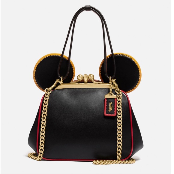 Coach x Disney Mickey Mouse x Keith Haring Leather Kisslock Crossbody Purse - Picture 14 of 16
